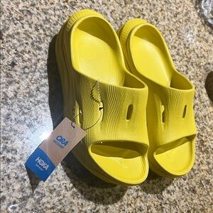 Hoka women’s Bright Yellow Slide Sandals